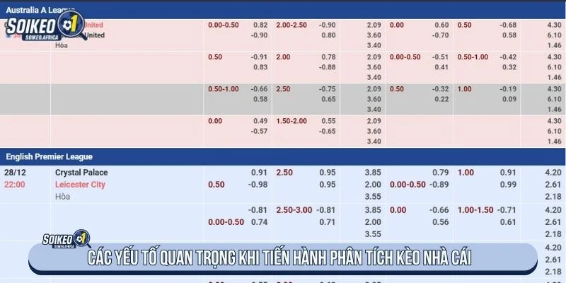 Người đọc cần quan tâm đến các yếu tố ảnh hưởng khi phân tích kèo nhà cái