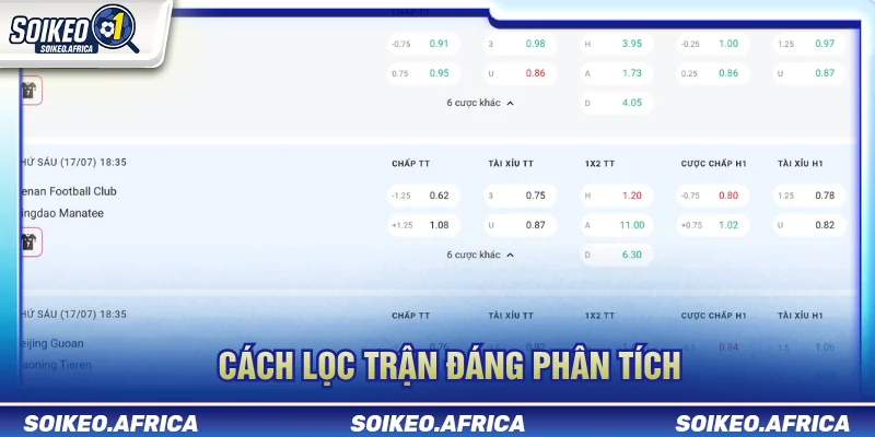 Cách Lọc Trận Đáng Phân Tích Trước Khi Soi Kèo Cách lọc trận đáng phân tích