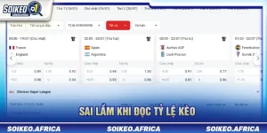 Sai lầm khi đọc tỷ lệ kèo